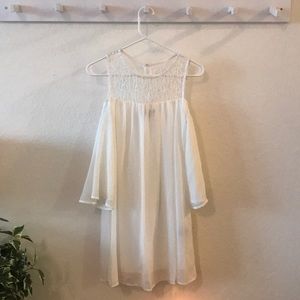 White lacy midi dress